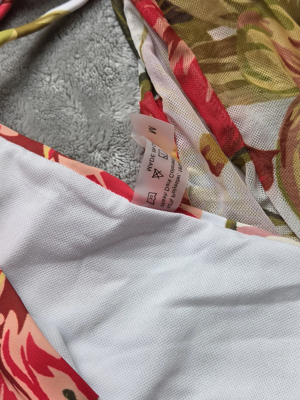 SHEIN Floral Tie-Side Bikini Set in Red, Pink, Yellow